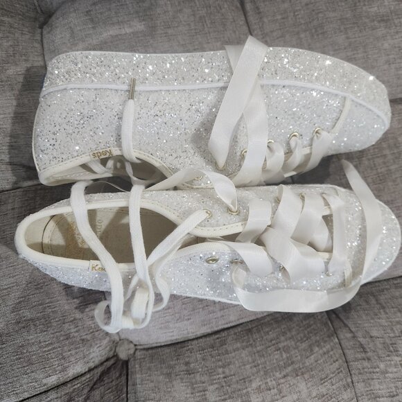Kate Spade x Keds truly all over glitter sneakers Ivory/Cream Size 9 - Picture 4 of 13
